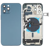 Conjunto de tapa trasera de batería para iPhone 12 Pro Max con componentes clave, botones, lente de la cámara, puerto de carga y más