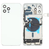 Conjunto de tapa trasera de batería para iPhone 12 Pro Max con componentes clave, botones, lente de la cámara, puerto de carga y más