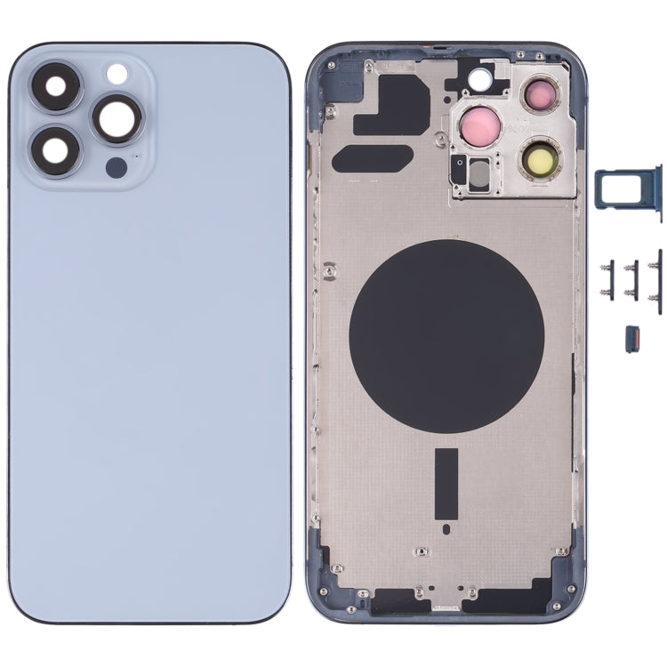 Carcasa trasera premium para iPhone 13 Pro Max con bandeja para tarjeta SIM, teclas laterales y lente de cámara: duradera y de fácil instalación.