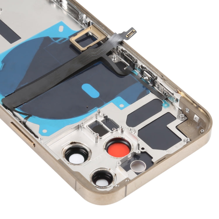 Reemplazo de tapa trasera de batería para iPhone 13 Pro con teclas laterales, bandeja para tarjetas, cable flexible de encendido y volumen, módulo de carga inalámbrica (ensamblaje completo)