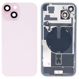Carcasa trasera de cristal para iPhone 15 Plus con carga inalámbrica y soporte de flash para máxima protección