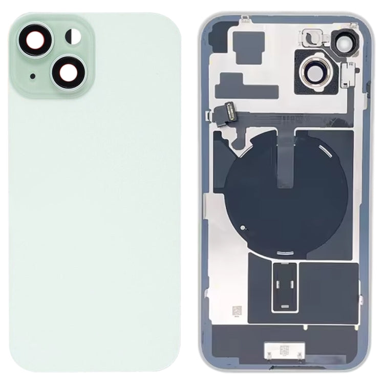Carcasa trasera de cristal para iPhone 15 Plus con carga inalámbrica y soporte de flash para máxima protección