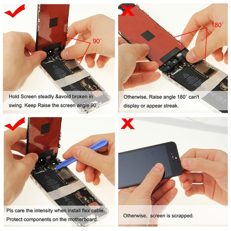 LCD Screen with Front Camera for iPhone 5S, 4 in 1 for i5s White, 4 in 1 for i5s Black - LYDARZ
