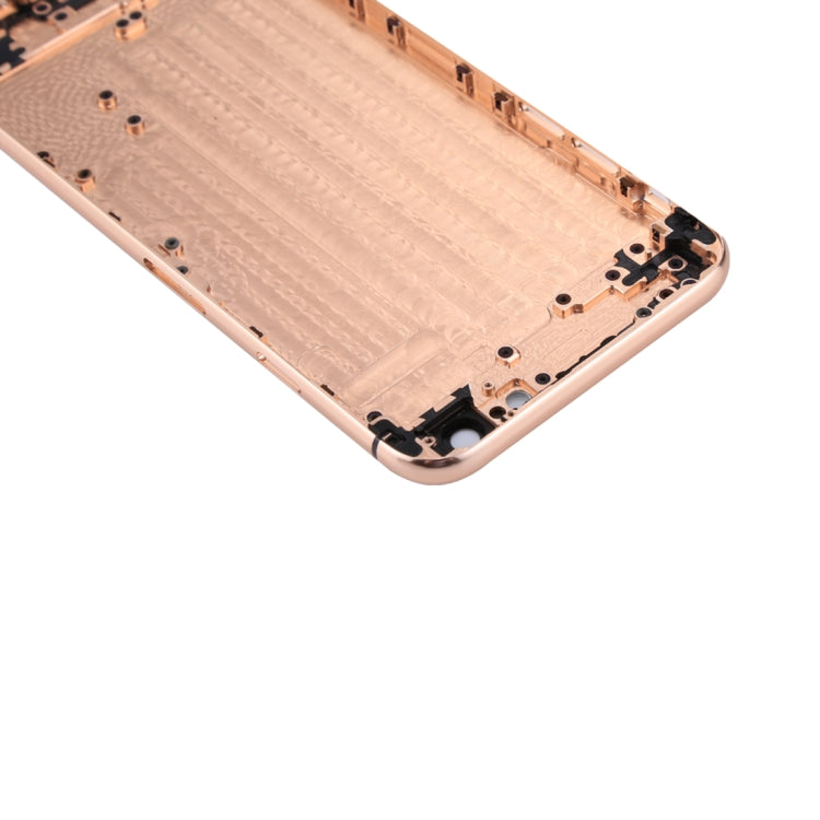 5-in-1 Metal Housing for iPhone 6-12, Includes Back Cover, Buttons, Mute Switch, and Card Tray (Gold+White, No Headphone Jack)