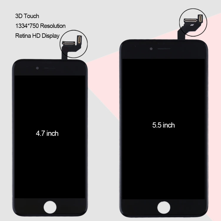 Original LCD Screen for iPhone 6S Plus - White & Black Replacement, High-Quality iPhone Display