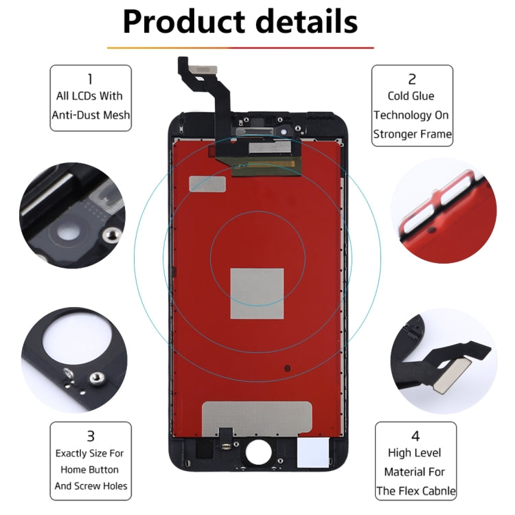 Reemplazo de pantalla LCD original para iPhone 6S Plus: pantalla blanca y negra de alta calidad