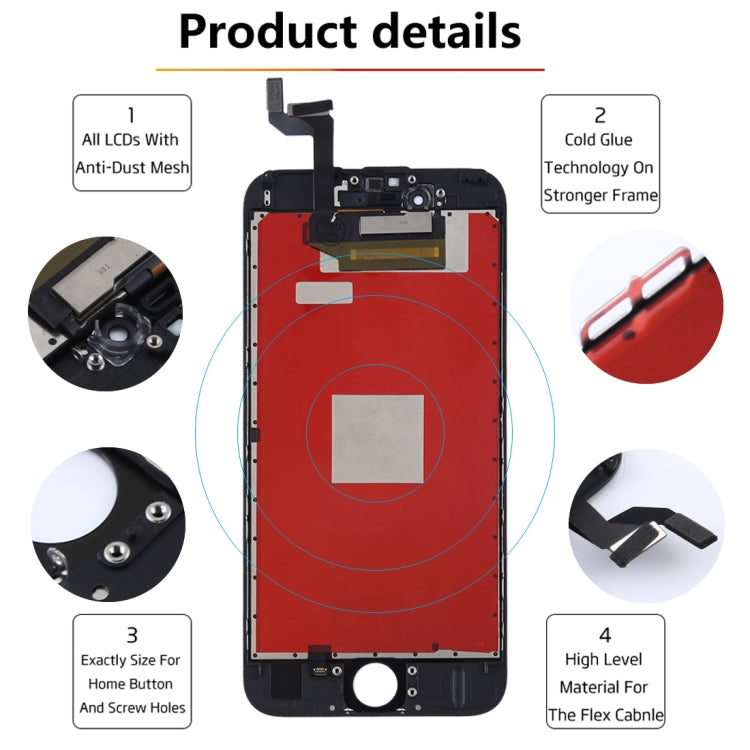 Original LCD Screen for iPhone 6S - White & Black Replacement Display, Premium Quality Parts for Easy Fix