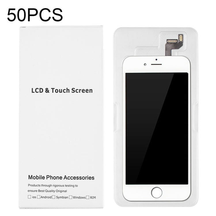 50 cajas de embalaje para pantalla LCD de iPhone 6s: cajas de cartón blancas resistentes para un embalaje seguro de piezas de iPhone.