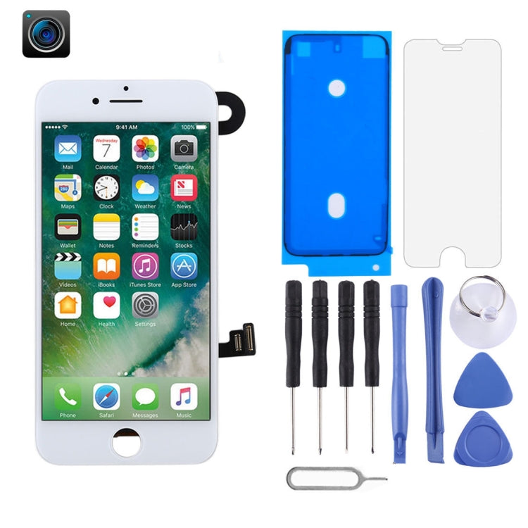 Reemplazo de pantalla LCD para iPhone 7 con cámara frontal (opciones en blanco y negro)