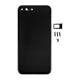Carcasa completa 6 en 1 para iPhone 7 Plus: tapa trasera, bandeja para tarjetas, tecla de volumen, botón de encendido, interruptor de silencio y tecla de vibración - Negro azabache