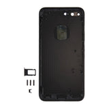 Carcasa completa 6 en 1 para iPhone 7 Plus: tapa trasera, bandeja para tarjetas, tecla de volumen, botón de encendido, interruptor de silencio y tecla de vibración - Negro azabache