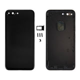 Carcasa completa 6 en 1 para iPhone 7 Plus: tapa trasera, bandeja para tarjetas, tecla de volumen, botón de encendido, interruptor de silencio y tecla de vibración - Negro azabache