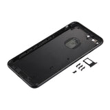 Carcasa completa 6 en 1 para iPhone 7 Plus: tapa trasera, bandeja para tarjetas, tecla de volumen, botón de encendido, interruptor de silencio y tecla de vibración - Negro azabache