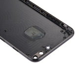 Carcasa completa 6 en 1 para iPhone 7 Plus: tapa trasera, bandeja para tarjetas, tecla de volumen, botón de encendido, interruptor de silencio y tecla de vibración - Negro azabache