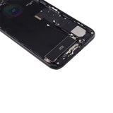 Tapa trasera de batería para iPhone 7 Plus con bandeja para tarjetas - Reemplazo completo, negro azabache, compatible con modelos iPhone 7 Plus