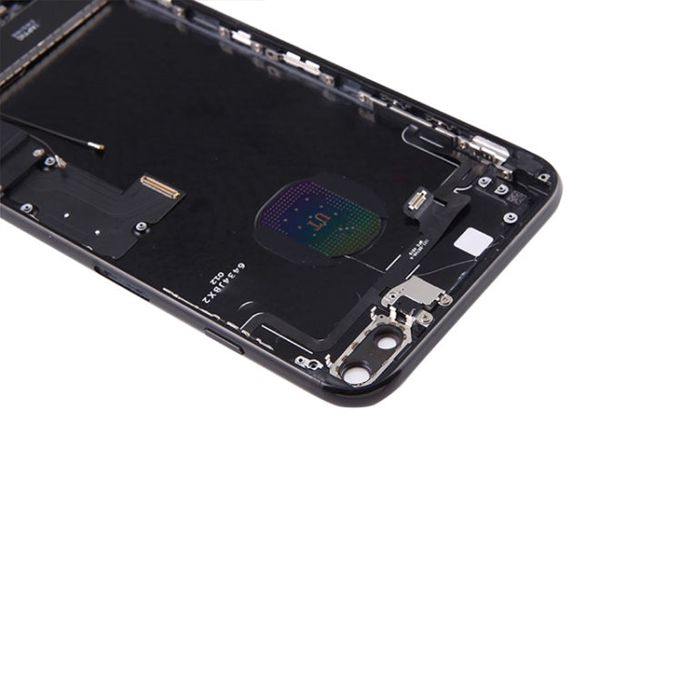 Tapa trasera de batería para iPhone 7 Plus con bandeja para tarjetas - Reemplazo completo, negro azabache, compatible con modelos iPhone 7 Plus
