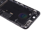 Tapa trasera de batería para iPhone 7 Plus con bandeja para tarjetas - Reemplazo completo, negro azabache, compatible con modelos iPhone 7 Plus