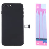 Tapa trasera de batería para iPhone 7 Plus con bandeja para tarjetas - Reemplazo completo, negro azabache, compatible con modelos iPhone 7 Plus