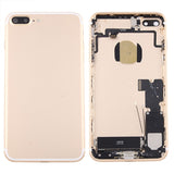 Tapa trasera de batería para iPhone 7 Plus con bandeja para tarjetas - Reemplazo completo, negro azabache, compatible con modelos iPhone 7 Plus