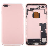 Tapa trasera de batería para iPhone 7 Plus con bandeja para tarjetas - Reemplazo completo, negro azabache, compatible con modelos iPhone 7 Plus