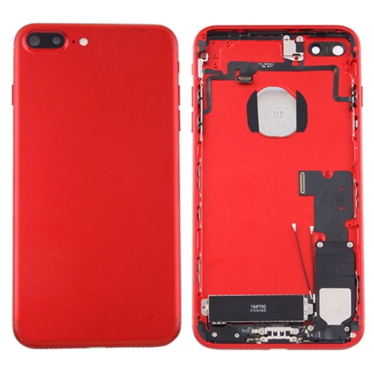 Tapa trasera de batería para iPhone 7 Plus con bandeja para tarjetas - Reemplazo completo, negro azabache, compatible con modelos iPhone 7 Plus