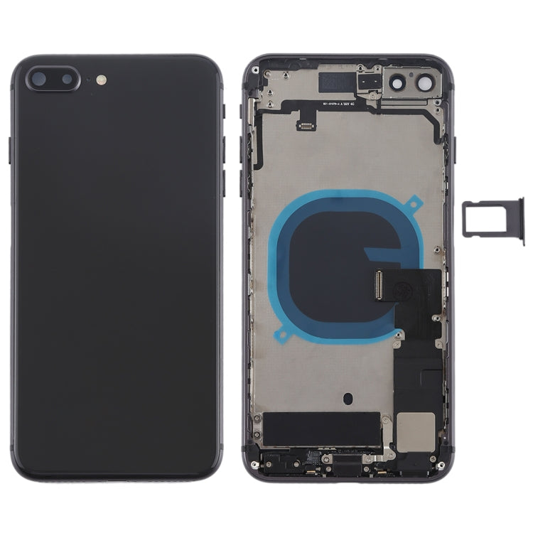 Battery Back Cover Assembly with Side Keys, Vibrator, Speaker Ringer Buzzer, Power & Volume Button Flex Cable, Card Tray for iPhone 8 Plus (Full Assembly)