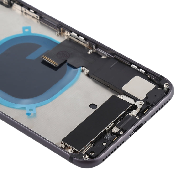 Battery Back Cover Assembly with Side Keys, Vibrator, Speaker Ringer Buzzer, Power & Volume Button Flex Cable, Card Tray for iPhone 8 Plus (Full Assembly)