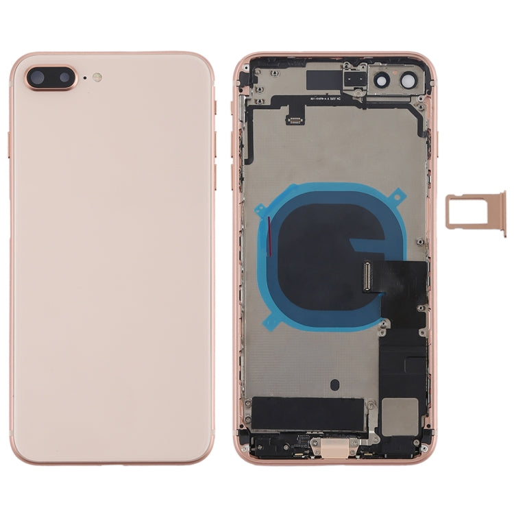 Battery Back Cover Assembly with Side Keys, Vibrator, Speaker Ringer Buzzer, Power & Volume Button Flex Cable, Card Tray for iPhone 8 Plus (Full Assembly)