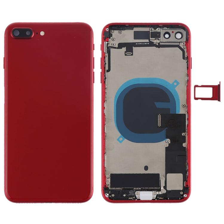 Battery Back Cover Assembly with Side Keys, Vibrator, Speaker Ringer Buzzer, Power & Volume Button Flex Cable, Card Tray for iPhone 8 Plus (Full Assembly)