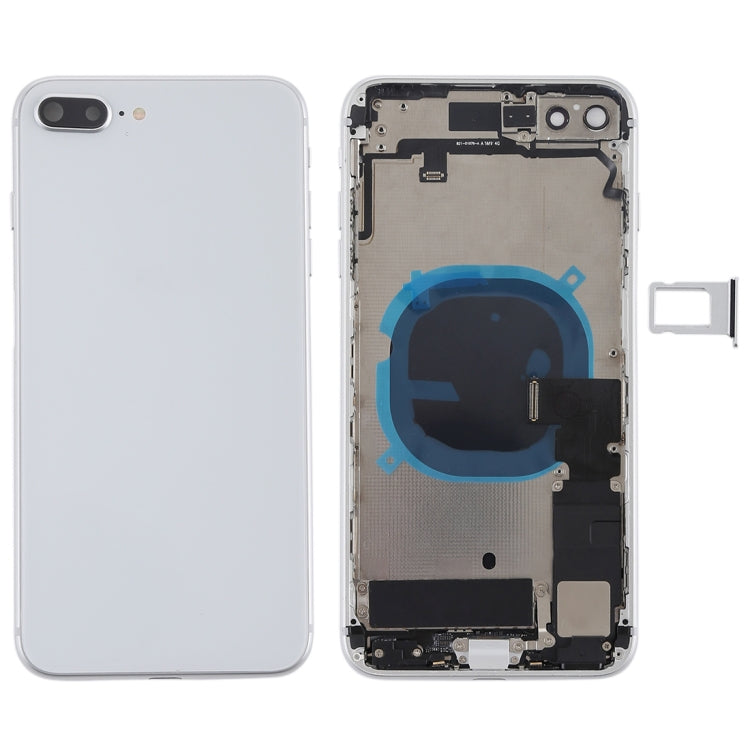 Battery Back Cover Assembly with Side Keys, Vibrator, Speaker Ringer Buzzer, Power & Volume Button Flex Cable, Card Tray for iPhone 8 Plus (Full Assembly)