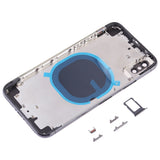 Carcasa trasera premium para iPhone X con bandeja para tarjeta SIM, teclas laterales y opciones de lente de cámara