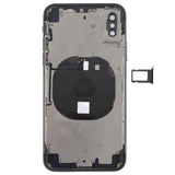 iPhone X Complete Battery Back Cover Assembly with Wireless Charging, Side Keys, Volume Flex & Card Tray - Full Replacement Kit