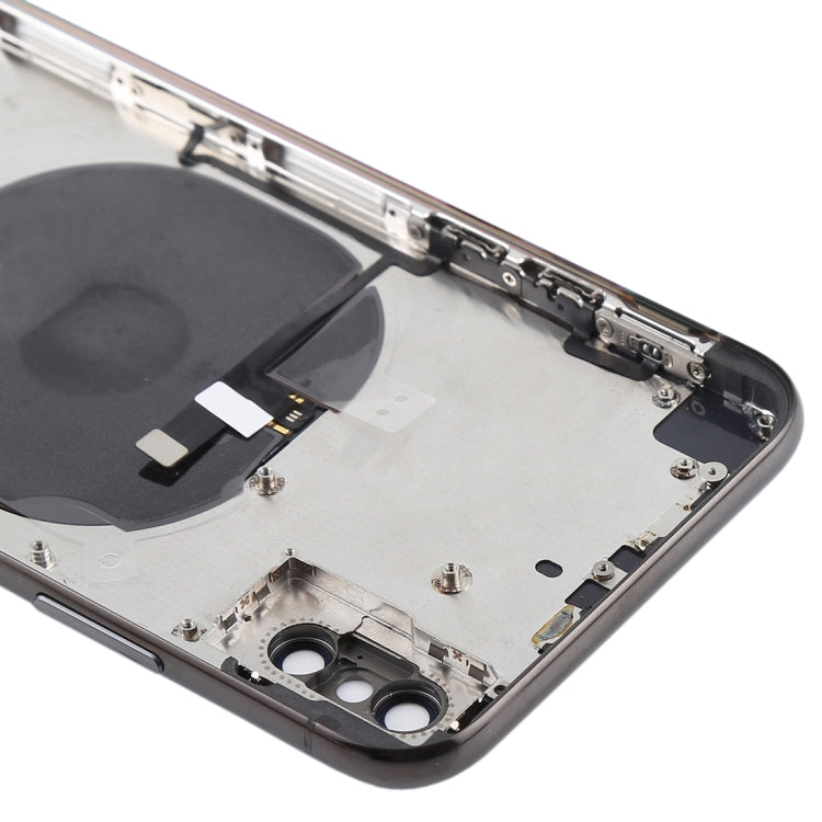 iPhone X Complete Battery Back Cover Assembly with Wireless Charging, Side Keys, Volume Flex & Card Tray - Full Replacement Kit