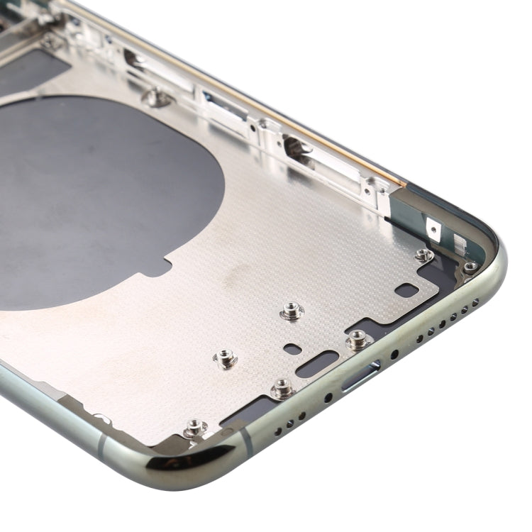 Carcasa trasera para iPhone 11 Pro con bandeja para tarjeta SIM, teclas laterales y lente de cámara.