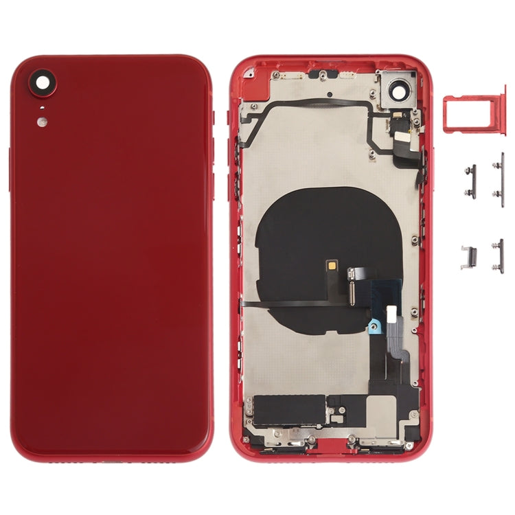 iPhone XR Battery Back Cover Assembly with Buttons, Speaker, Camera Lens, Charging Port, and Wireless Charging Module