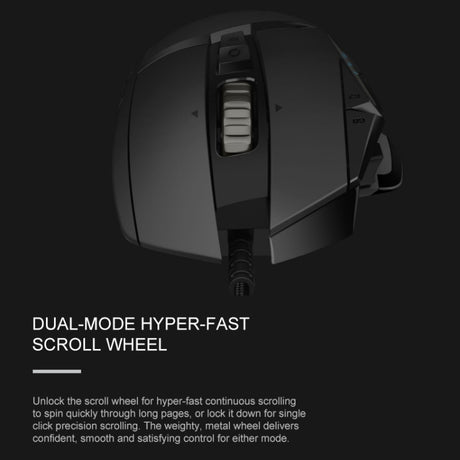 Logitech G502 HERO Wired Gaming Mouse with 11 Buttons, Length: 2.1m - LYDARZ
