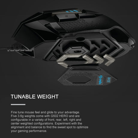 Logitech G502 HERO Wired Gaming Mouse with 11 Buttons, Length: 2.1m - LYDARZ