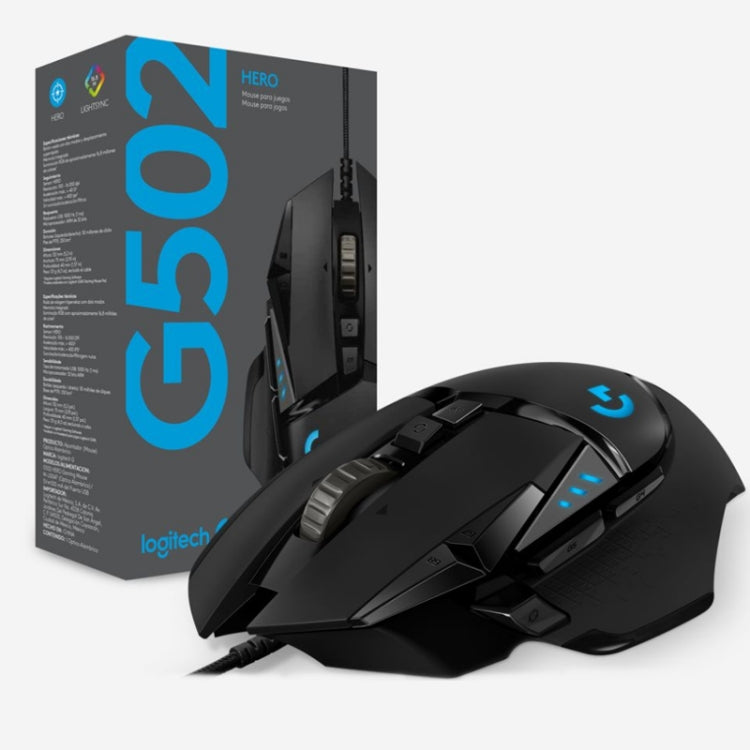 Ratón para juegos Logitech G502 HERO con cable, 11 botones y 2,1 m de longitud