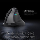 DELUX M618 Mini 2.4G Wireless 2400DPI USB Rechargeable Ergonomic Vertical Mouse, M618 Pink - LYDARZ