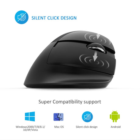 DELUX M618 Mini 2.4G Wireless 2400DPI USB Rechargeable Ergonomic Vertical Mouse, M618 Pink - LYDARZ