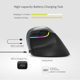 DELUX M618 Mini 2.4G Wireless 2400DPI USB Rechargeable Ergonomic Vertical Mouse, M618 Pink - LYDARZ