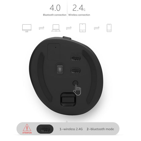 DELUX M618 Mini 2.4G Wireless 2400DPI USB Rechargeable Ergonomic Vertical Mouse, M618 Pink - LYDARZ