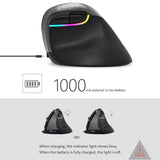 DELUX M618 Mini 2.4G Wireless 2400DPI USB Rechargeable Ergonomic Vertical Mouse, M618 Pink - LYDARZ