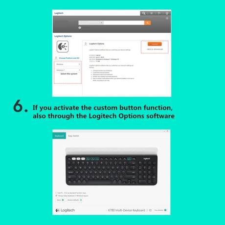 Logitech K780 Multi-device Bluetooth + Unifying Dual Mode Wireless Keyboard with Stand - LYDARZ