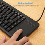 Teclado USB con grabado láser y panel táctil: diseño impermeable de una sola pieza con cable