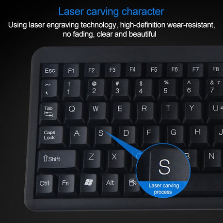 DS-8800 USB Interface Prevent Water Splashing Laser Engraving Character One-piece Wired Touchpad Keyboard - LYDARZ