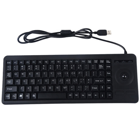 DS-8900 USB Interface Prevent Water Splashing Laser Engraving Character One-piece Wired Trackball Keyboard - LYDARZ