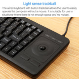 DS-8900 PS / 2 Interface Prevent Water Splashing Laser Engraving Character One-piece Wired Trackball Keyboard - LYDARZ