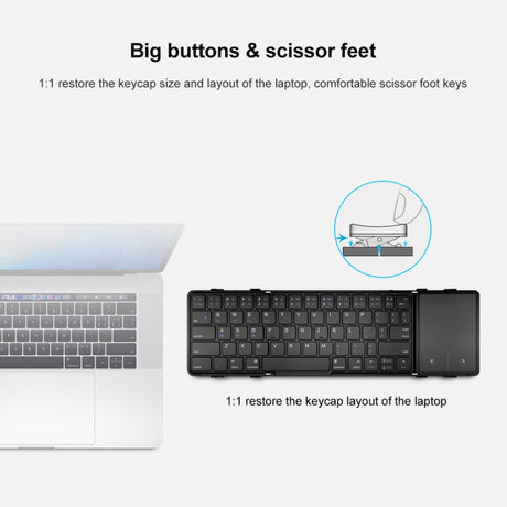 B1053 Leather Portable Tri-Fold Bluetooth Keyboard - LYDARZ