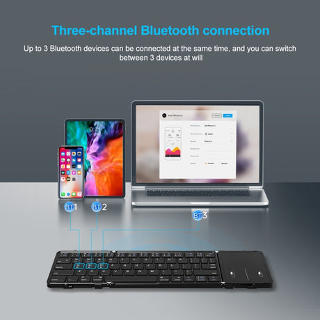 B1053 Leather Portable Tri-Fold Bluetooth Keyboard - LYDARZ